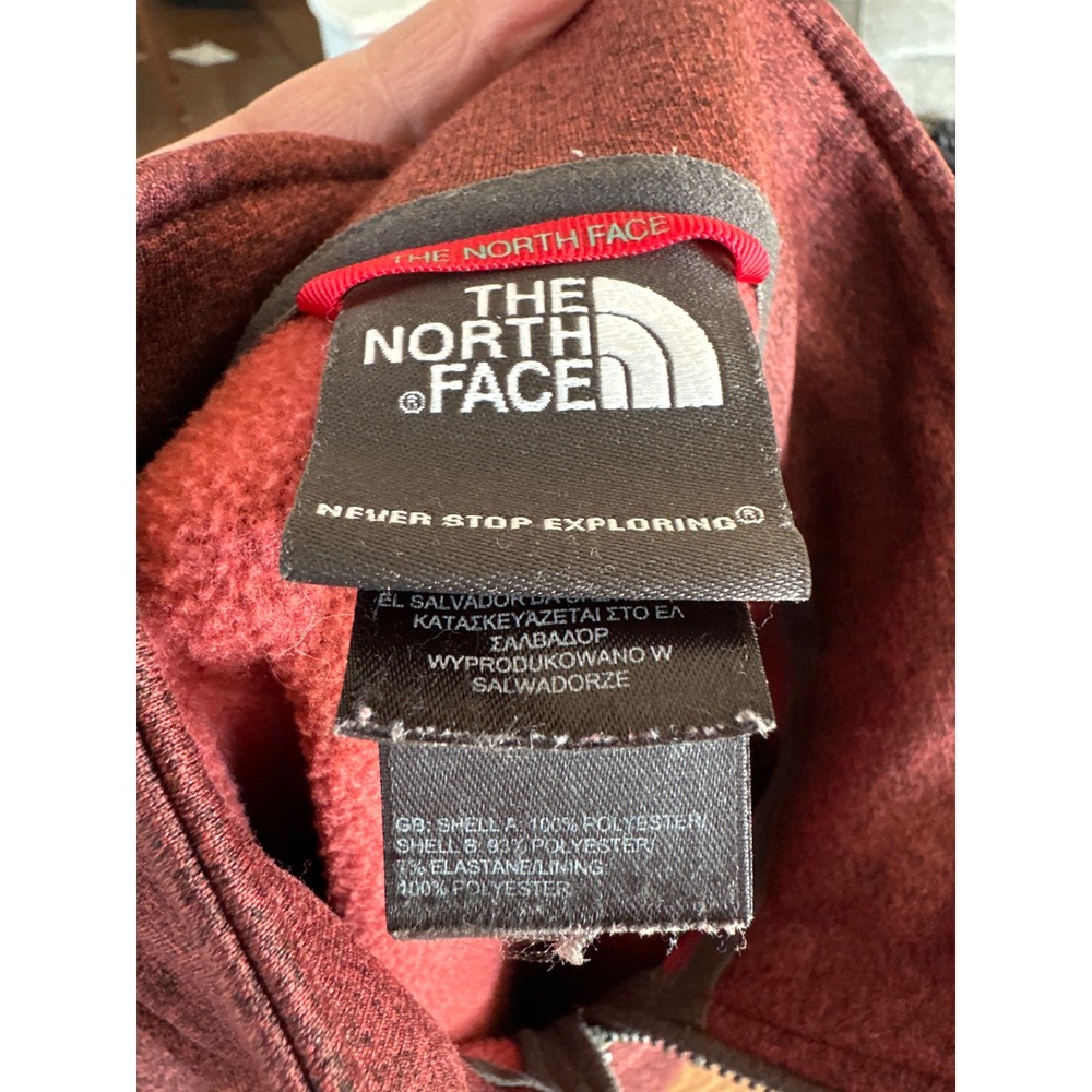 The North Face Mens Canyonlands 1/2 Zip Fleece Pullover Burgundy Red Large L - Picture 2 of 4